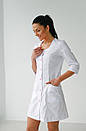Халат для косметолога - Медичний халат жіночий короткий без коміра, фото 2