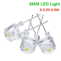 Светодиод LED 8мм (белый) 3.0-3.2V