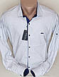 Сорочка чоловіча Paul Smith vd-0055 біла у принт приталена трансформер стрейч-котон Туреччина з довгим рукавом, фото 6