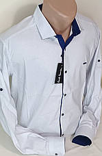 Сорочка чоловіча Paul Smith vd-0055 біла у принт приталена трансформер стрейч-котон Туреччина з довгим рукавом, фото 5