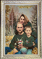 Картина з натурального бурштину - портрет на замовлення ( Ікони, Панно, Пейзажі ) ПК-73