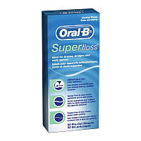 ORAL-B SuperFloss 60см x 50шт. - зубна нитка з тонкою губкою для чищення мостів, брекетів