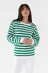 Зелений светр жіночий у смужку