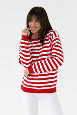 Зелений светр жіночий у смужку, фото 3