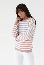 Зелений светр жіночий у смужку, фото 4