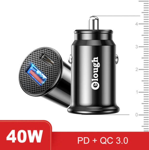Автомобільний зарядний пристрій USB Type-C швидке заряджання QC3.0 QC4.0 PD3.0 з підсвіткою