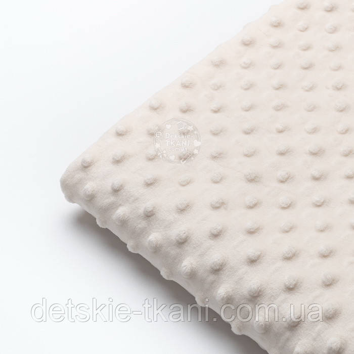 Брак! Клаптик плюшу minky кольору слонової кістки, розмір 50*160 см (забруднення), фото 1