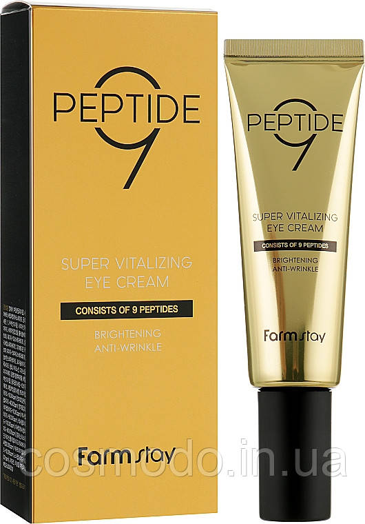 Антивіковий крем для повік з пептидами FarmStay Peptide 9 Super Vitalizing Eye Cream