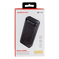 Power Bank 20000mAh Чорний 2USB Led індикатор арт BJ14A Borofone