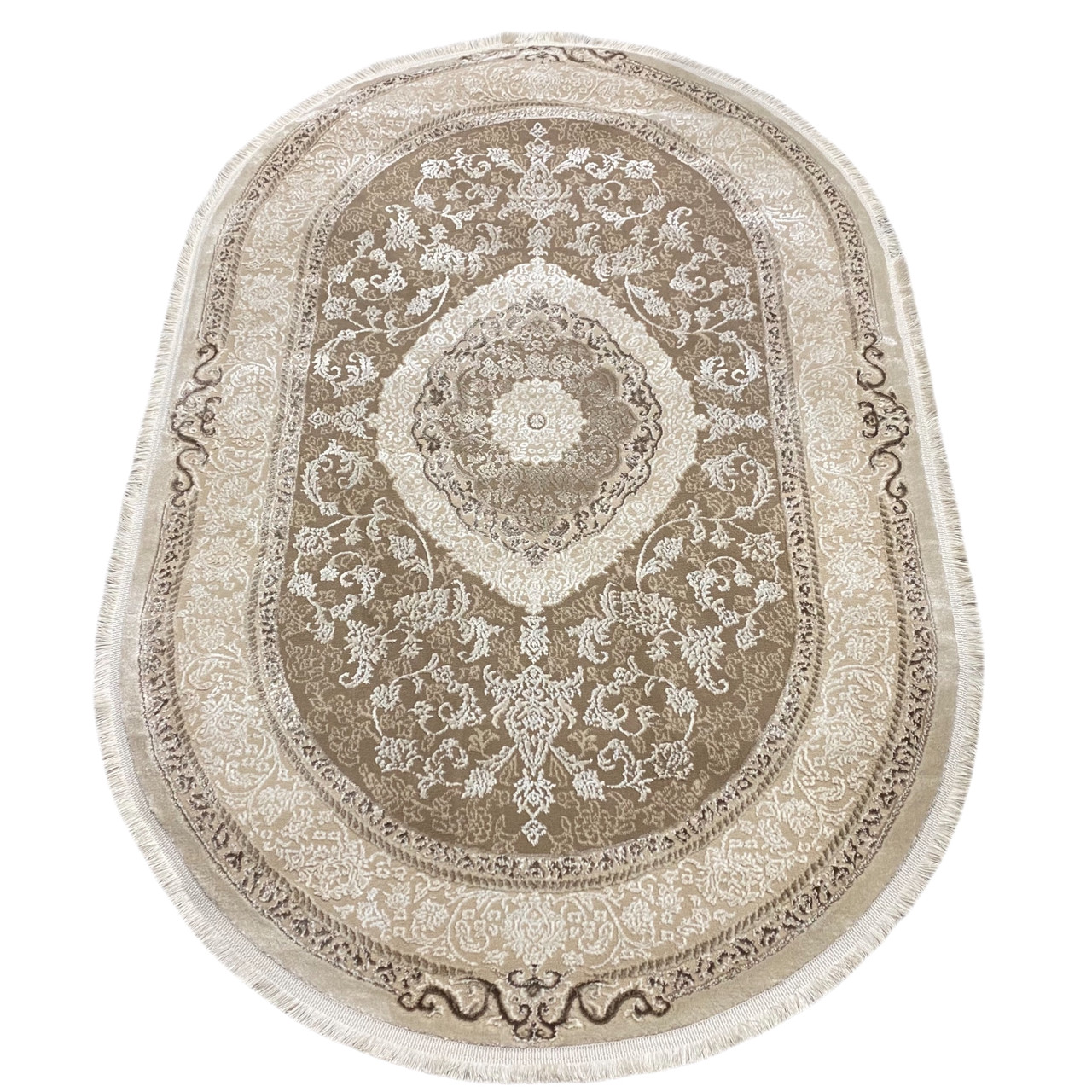 200 x 400 см Galya 3874 Bej килим овальний на підлогу у вітальні або спальні.