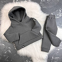 Спортивный детский костюм на флисе BEWARM midhight gray