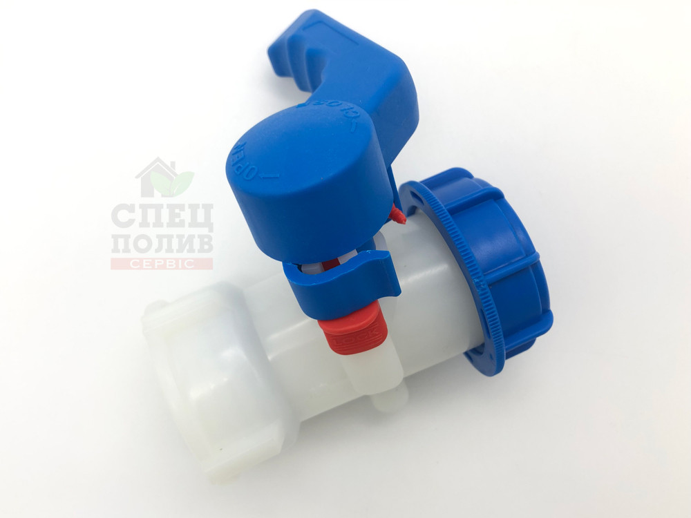 Кран на еврокуб с резьбой S60 x 6 мм, DN50, запорный дисковый кран на ...