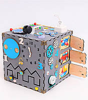 Бізікуб 30Х30Х30 Бізіборд Дитячий розвиваючий куб комплекс Бізіборд Розвиваюча іграшка Бізікуб Кольоровий 22 елемента Для хлопчика, фото 3