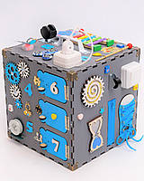Бізікуб 30Х30Х30 Бізіборд Дитячий розвиваючий куб комплекс Бізіборд Розвиваюча іграшка Бізікуб Кольоровий 22 елемента Для хлопчика, фото 5