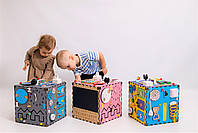 Бізікуб 30Х30Х30 Бізіборд Дитячий розвиваючий куб комплекс Бізіборд Розвиваюча іграшка Бізікуб Кольоровий 22 елемента Для хлопчика, фото 8