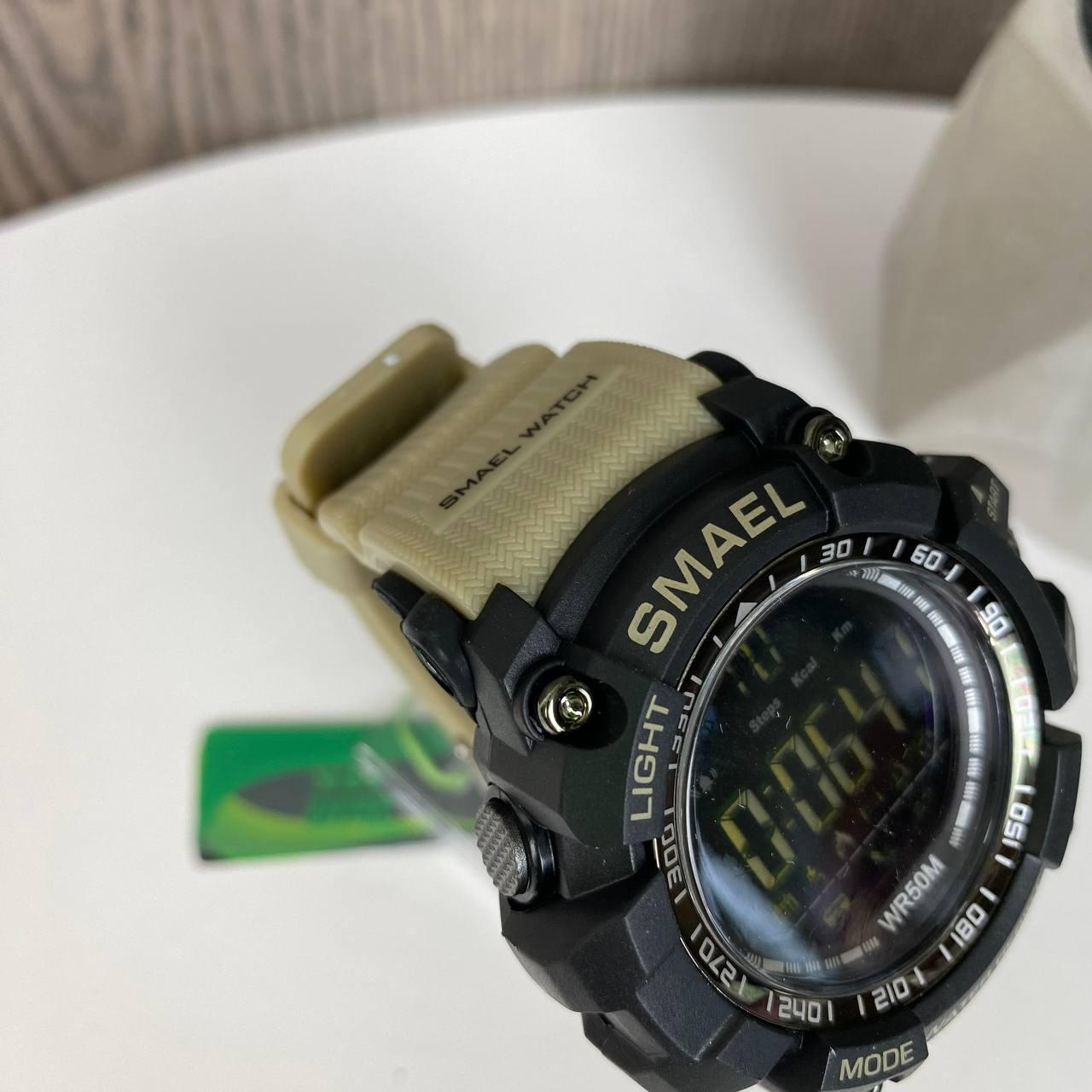 Мужские спортивные смарт часы SMAEL 1617 smart watch, наручные спорт часы водонепроницаемые Песочный "Lv" - фото 4 - id-p1749124542