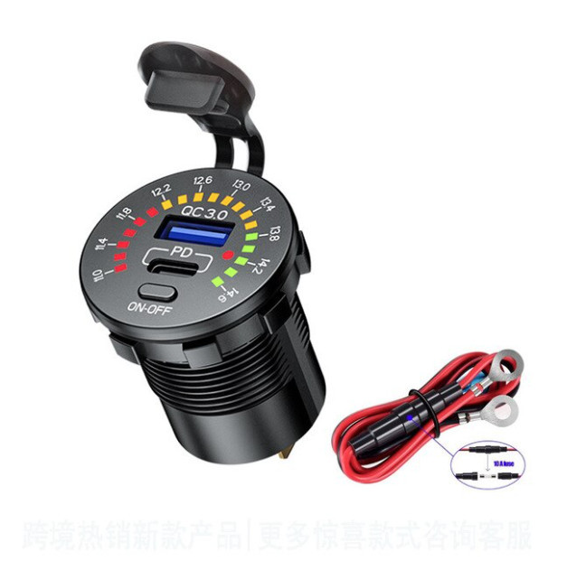 12 V 24 КК 3,0 Автомобільний заряд з двома USB-портами і вольтометром