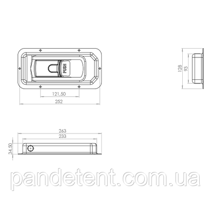 Замок для фургона врізний 264*128мм Ø16,5 (Цинк), фото 2