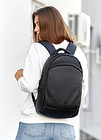 Красивый рюкзак школьный подростковый черный для девочек для прогулок из искусственной кожи