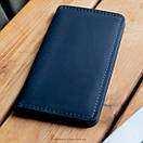 Чоловічий синій портмоне з натуральної шкіри ручної роботи TRIO без фіксації Гаманець, фото 10