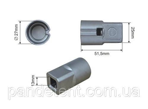 Перехідник натягу тенту Ø27мм (квадратний) PWP