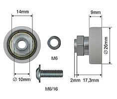 Ролик зсувного даху 26x9x17 Schmitz