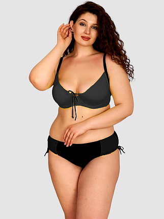 ОПТ Купальник на кісточках зі стяжкою Sisianna 566824 чорний 46-54 на укр 50 52 54 56 58 розмір, фото 1