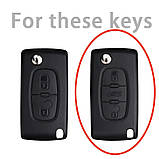 Силіконовий чехол для ключа автомобіля Peugeot захист на автомобільний ключ для автомобіля пежо на 3 кнопки, фото 2