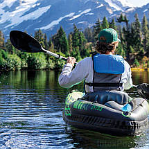 Надувний човен-байдарка кайак Challenger K1 Intex 68305 Зелений (274х76 см, весло, насос), фото 3