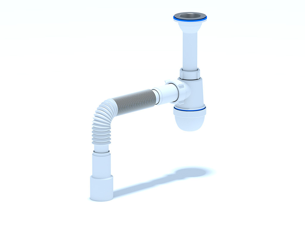 Сифон для мийки ANI-plast C0515, 1 1/2" х 40 з литим випуском, з гнучкою трубою 40 x 40/50
