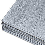 Самоклейна 3D панель цегла Срібло В РУЛОНІ 3.08 метрів х 70 см х 3 мм, фото 5