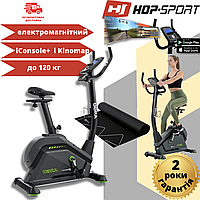 Велотренажер електромагнітний Hop-Sport HS-120H Argo чорно-зелений + мат, Кардіотренажер велотренажер для дому до 120 кг
