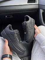 Nike Air Force 1 Classic Black (Матова шкіра) кроссовки и кеды высокое качество Размер 36