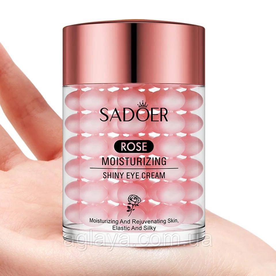 Крем зволожувальний для шкіри біля очей з екстрактом троянди Rose Moisturizing Shiny Eye Cream SADOER, 60 г
