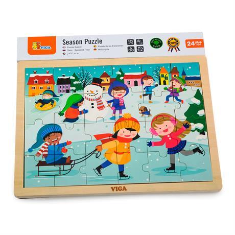 Дерев'яний пазл Viga Toys Пори року: зима, 24 деталі (51272)