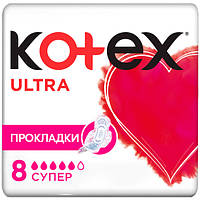 Гигиенические прокладки Kotex Ultra Dry Super 5 капель 8 штук