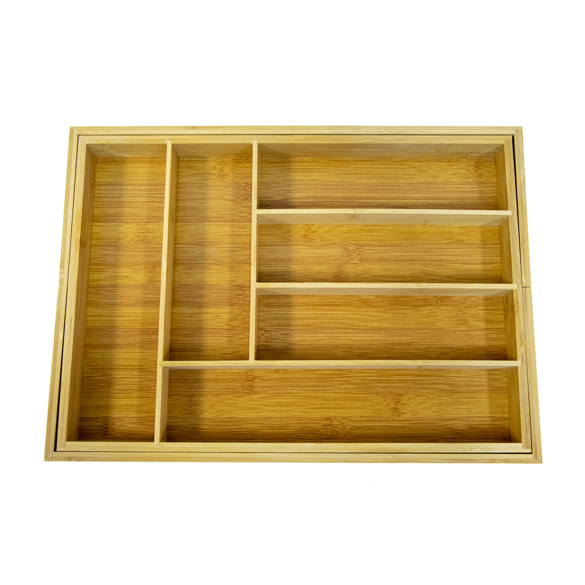 Органайзер для столовых приборов из бамбука, раздвижной лоток органайзер | органайзер для ложок (TO) - фото 5 - id-p1749190725