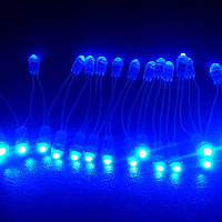 Синій світлодіод швидкого монтажу JL 0,1 W, 12В, IP65 (1 штука)