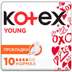 Гігієнічні прокладки Kotex Young (Котекс) 4 краплі 10 штук