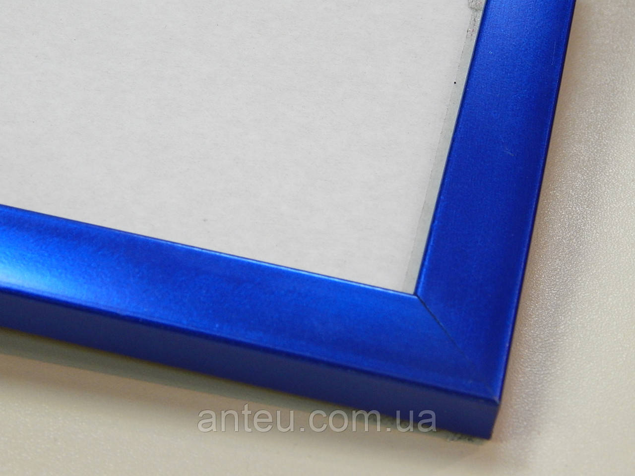 Рамка А4 (219х297). Рамка 16 мм. Синій металік. Для картин, фото, вишивок