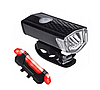 Велосипедний ліхтар з габаритами AQY-0108A-XPE + STOP-5LED, micro USB, вбудований акумулятор DC-2218, фото 3
