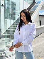 Сорочка блуза жіноча з довгим рукавом базова бавовна