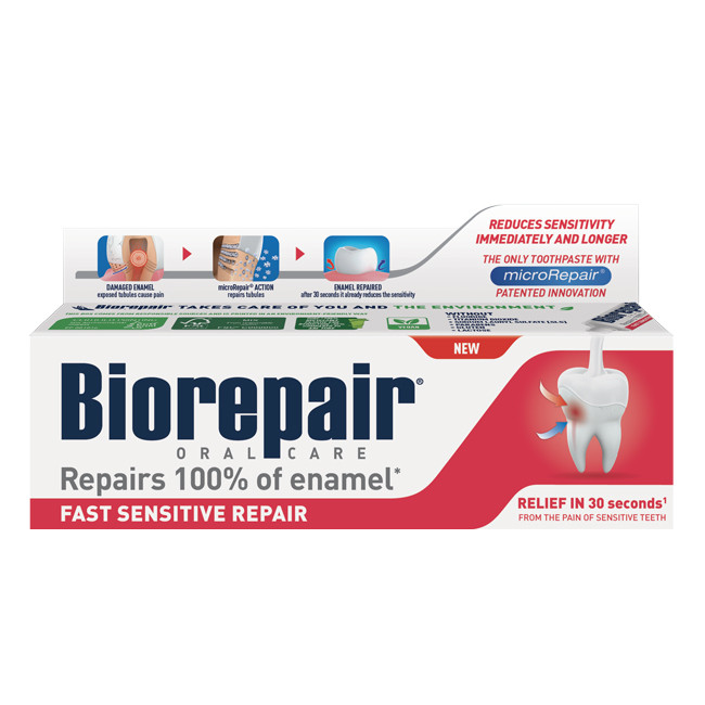 Зубна паста «Швидке позбавлення чутливості» BioRepair Oral Care Fast Sensitive Repair 75 мл, фото 1