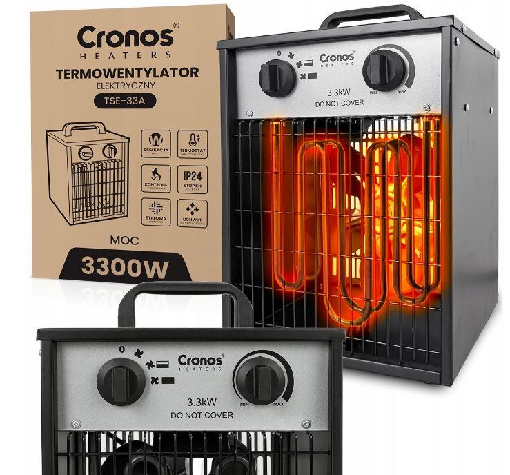 Тепловентилятор електричний Cronos INDUSTRIAL FAN HEATER 3300W спіральний електронагрівач