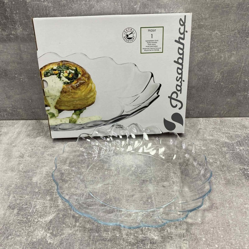 Блюдо скляне овальне 27*32 см Pasabahce Hasir 10412, фото 1
