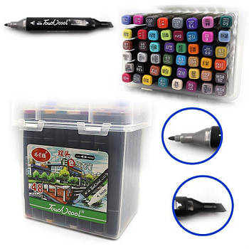 Набор маркеров для скетчинга Touch Cool 48 цветов, черный корпус 0229-48