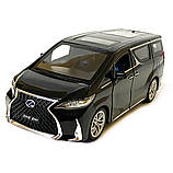 Машинка металева Lexus Лексус LM300h 2019, мінівен, «AutoExpert» ,чорна, інерц., звук, світ, відкр двері.,16*7*7 см (GT-1952), фото 5
