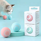 Іграшка для кішки USB smart м'яч-кулька PetGravity з хаотичним рухом і світловою панеллю Рожевий, фото 5