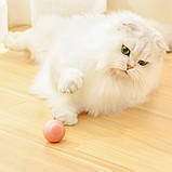 Іграшка для кішки USB smart м'яч-кулька PetGravity з хаотичним рухом і світловою панеллю Рожевий, фото 2