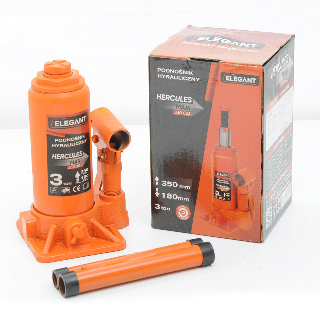Домкрат гидравлический 3т в коробке высота 180-350мм ELEGANT 330 003 ...